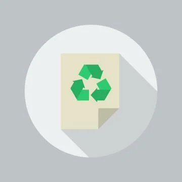 Eco Flat Icon. Recycle document Stock Illustration