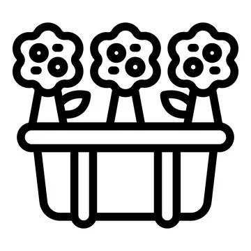 Eco flower icon outline vector. Garden plant Ilustración de archivo