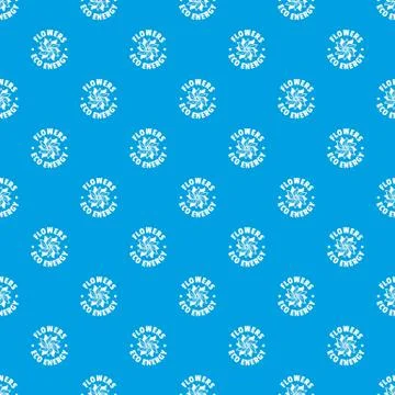 Eco flower pattern vector seamless blue Stock Illustration
