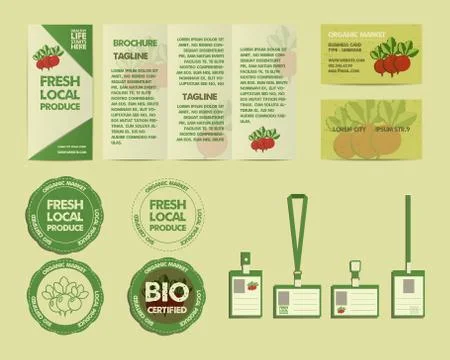 Eco Food Identity Elements Illustrazione stock