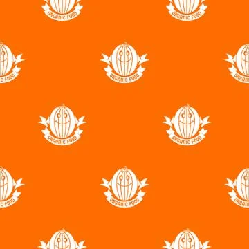 Eco food pattern vector orange Illustrazione stock