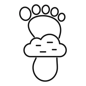Eco footprint leaving cloud shape imprint promoting environmental awareness Stock Illustration