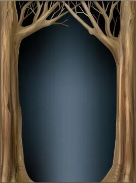 Eco frame from tree trunks and branches Stock Illustration