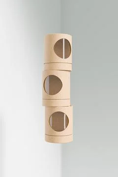 Eco-freindly cylindrical paper packaging with clear window, brown craft box Illustrazione stock