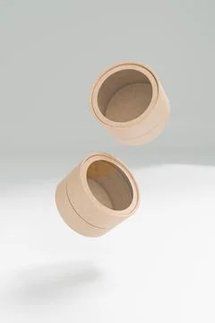 Eco-freindly cylindrical paper packaging with clear window Stock Illustration