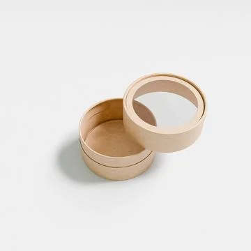 Eco-freindly cylindrical paper packaging with clear window Stock-Illustration