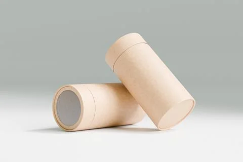 Eco-freindly cylindrical paper packaging with clear window Stock Illustration