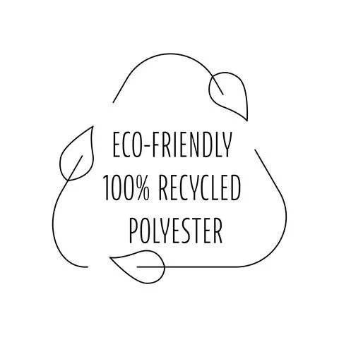 Eco-friendly 100 recycled polyester - icon logo for sustainable product, eco Stock Illustration