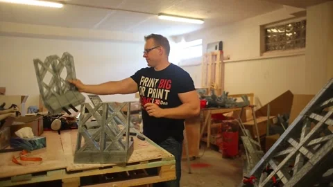 Eco-friendly 3D printed Eiffel Tower brings Olympic fever to Czechia, PRAGUE, CZ Stock Footage 280118191