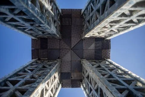 Eco-friendly 3D printed Eiffel Tower brings Olympic fever to Czechia, Most, Czec Stock Photos