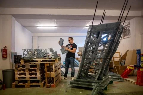 Eco-friendly 3D printed Eiffel Tower brings Olympic fever to Czechia, Prague, Cz Stock Photos