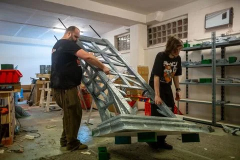 Eco-friendly 3D printed Eiffel Tower brings Olympic fever to Czechia, Prague, Cz Stock Photos