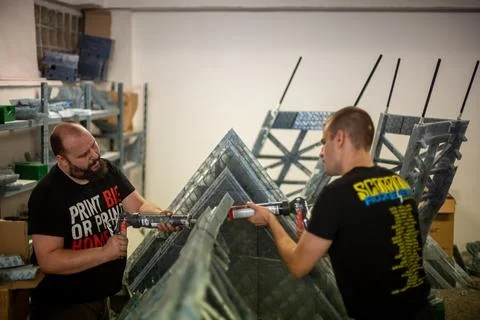 Eco-friendly 3D printed Eiffel Tower brings Olympic fever to Czechia, Prague, Cz Stock Photos