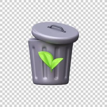 Eco-friendly 3d trash can. Waste recycling. Save the planet Stock Illustration
