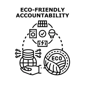 Eco friendly accountability concept showing sustainable development Stock Illustration