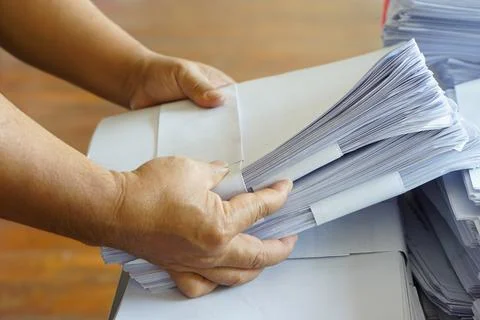 Eco friendly activity for environment, reuse paper. Stock Photos