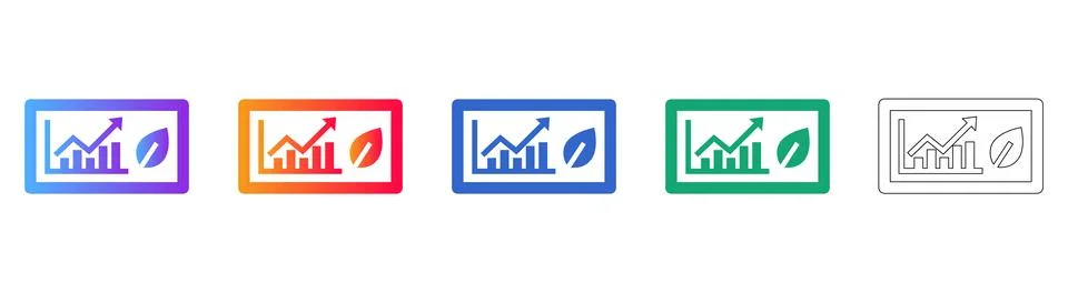 Eco Friendly Analytics Report Icon Set Stock Illustration