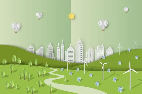 Eco friendly and save the environment conservation concept,green energy and n Stock Illustration