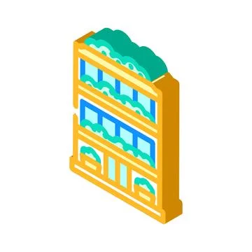 Eco friendly architecture green building isometric icon vector illustration Ilustración de archivo