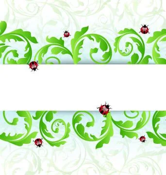 Eco friendly background with ladybugs Stock Illustration