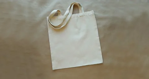 Eco friendly bags - string bag, shopper, paper bag. 4K stop motion animation Stock Footage 206077941