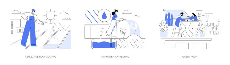 Eco-friendly building abstract concept vector illustrations. Stock Illustration