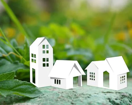 Eco friendly building architecture concept stock image Stock Photos