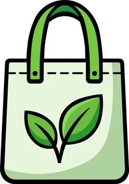 Eco friendly canvas tote bag with leaf print Stock Illustration
