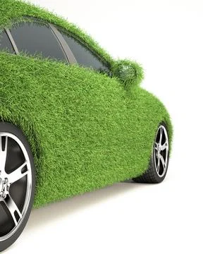 Eco friendly car concept with electric vehicle charging station, EV car isolated Stock Illustration