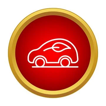 Eco friendly car icon representing green transport Stock Illustration