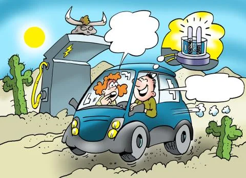 Eco-friendly car that runs on mixed fuel Stock Illustration