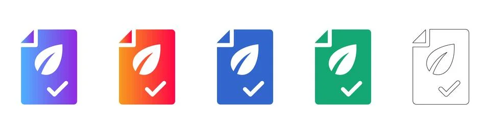 Eco Friendly Certification Document Icon Set イラスト素材