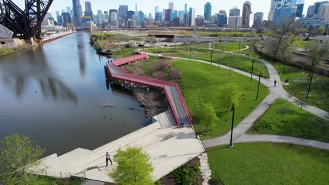 Eco-Friendly City Park With Chicago Down... | Stock Video | Pond5