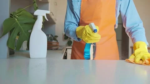 Eco-friendly cleaner using only safe, environmentally friendly products that are Stock Footage 301868117
