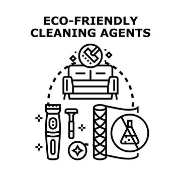 Eco friendly cleaning agents and natural personal care products Stock Illustration