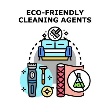 Eco friendly cleaning agents and natural personal care products Stock Illustration