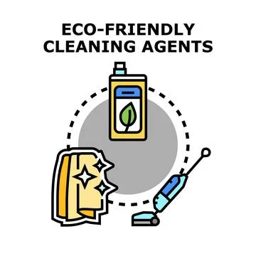 Eco friendly cleaning agents for home hygiene Stock Illustration