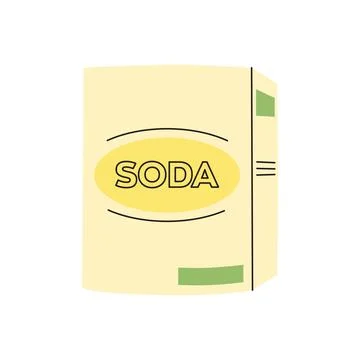 Eco-friendly cleaning product, baking soda for cleaning. Flat vector illust.. Stock Illustration