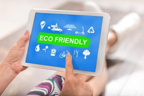 Eco friendly concept on a tablet Фото