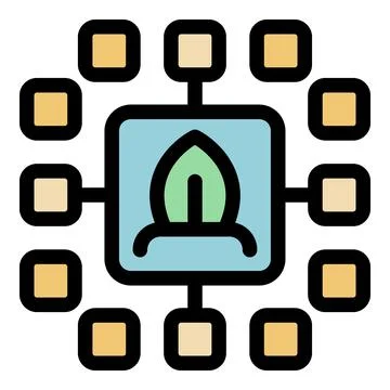 Eco friendly decentralized network promoting sustainability and growth Stock Illustration