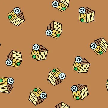 Eco friendly decor vector seamless pattern Illustrazione stock