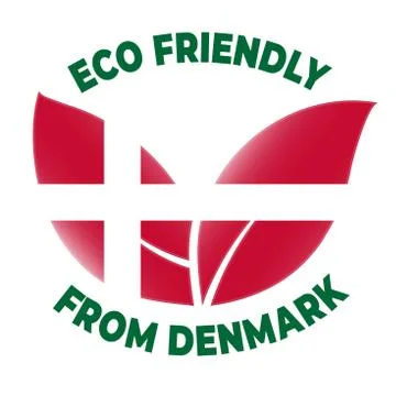 Eco friendly from Denmark badge. Stock Illustration