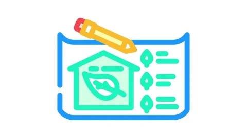 Eco friendly design color icon animation Stock Footage 327256157