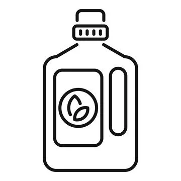 Eco friendly detergent bottle with leaf symbol showing biodegradable and Stock Illustration