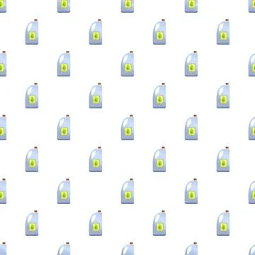 Eco friendly detergent bottles forming seamless pattern on white background Illustrazione stock