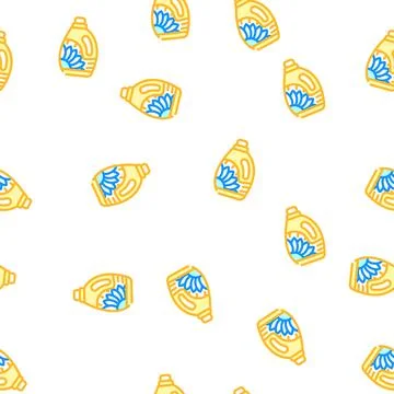 Eco friendly detergent vector seamless pattern Illustrazione stock