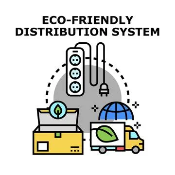 Eco friendly distribution system with sustainable energy logistics Stock Illustration