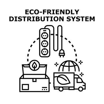 Eco friendly distribution system with sustainable energy logistics Stock Illustration