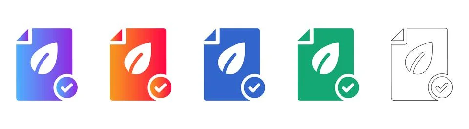 Eco Friendly Document Icon Set Stock Illustration