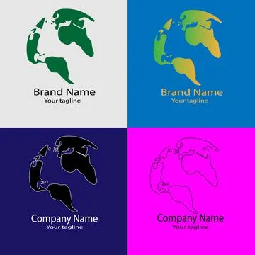 Eco-Friendly Earth Map Logo Stock Illustration
